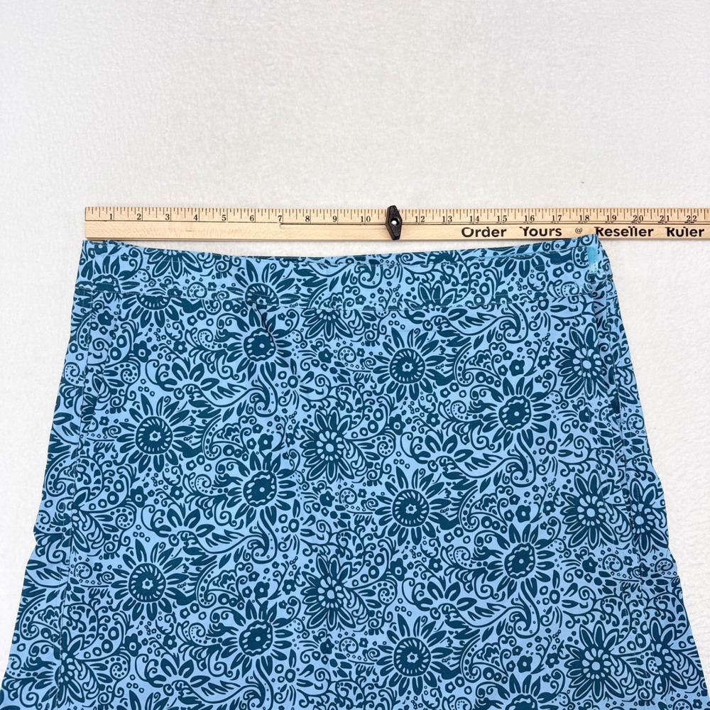 Ripskirt Skirt Size XL Length 1 Blue Floral Hawaiian Vacation Wrap Casual - Picture 7 of 8